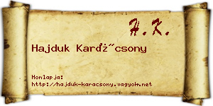 Hajduk Karácsony névjegykártya